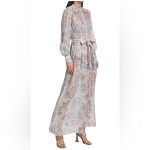 HEMANT & NANDITA Floral Maxi Dress - Pink and Blue